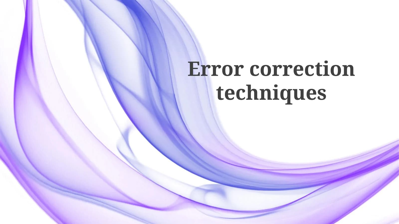 Error correctiontechniques