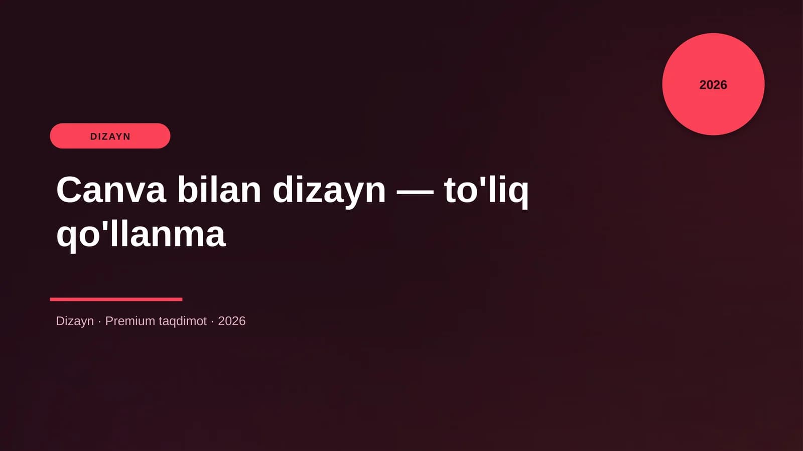 Canva bilan dizayn — to'liq qo'llanma