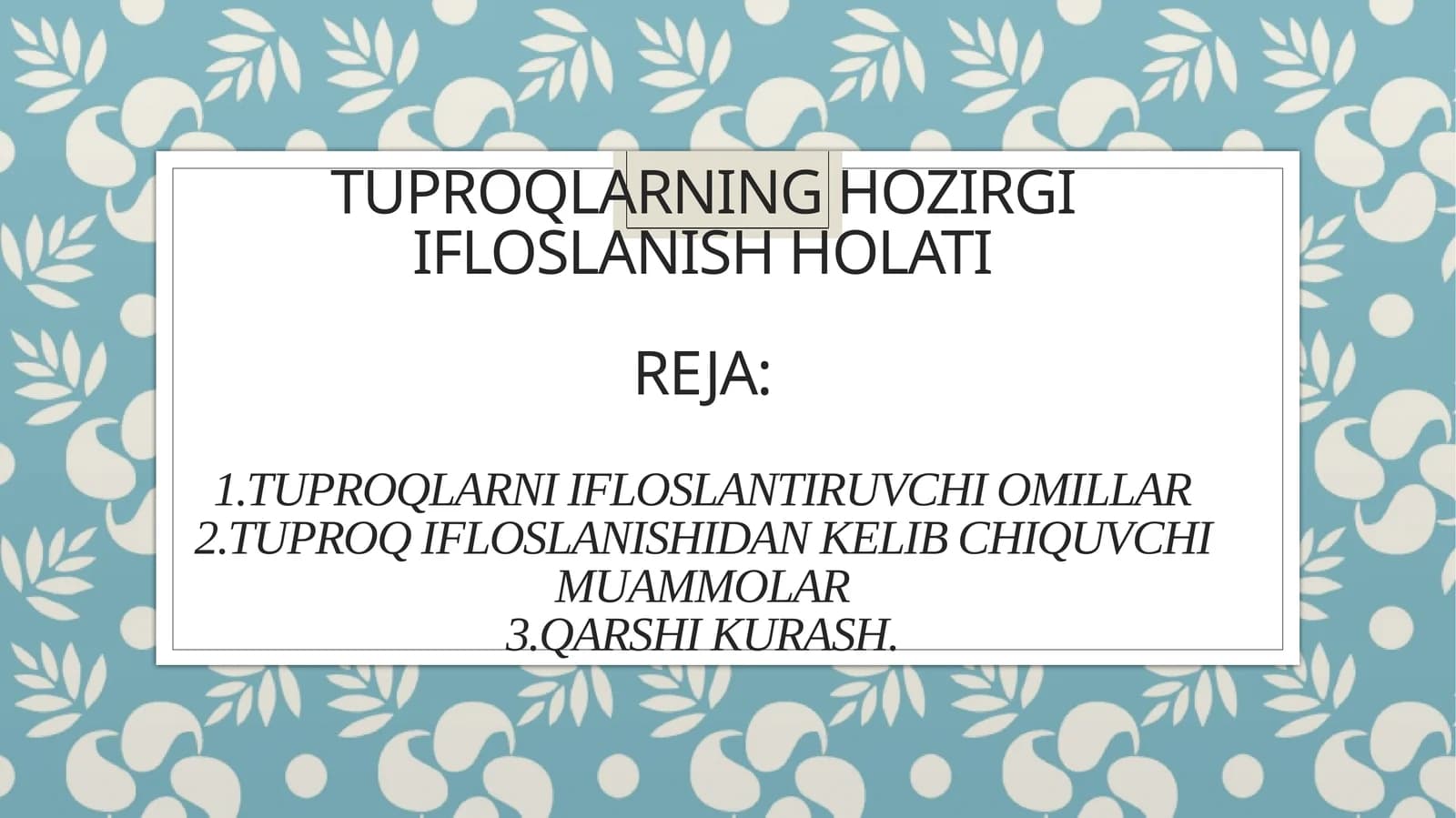 Tuproq degradatsiyasi