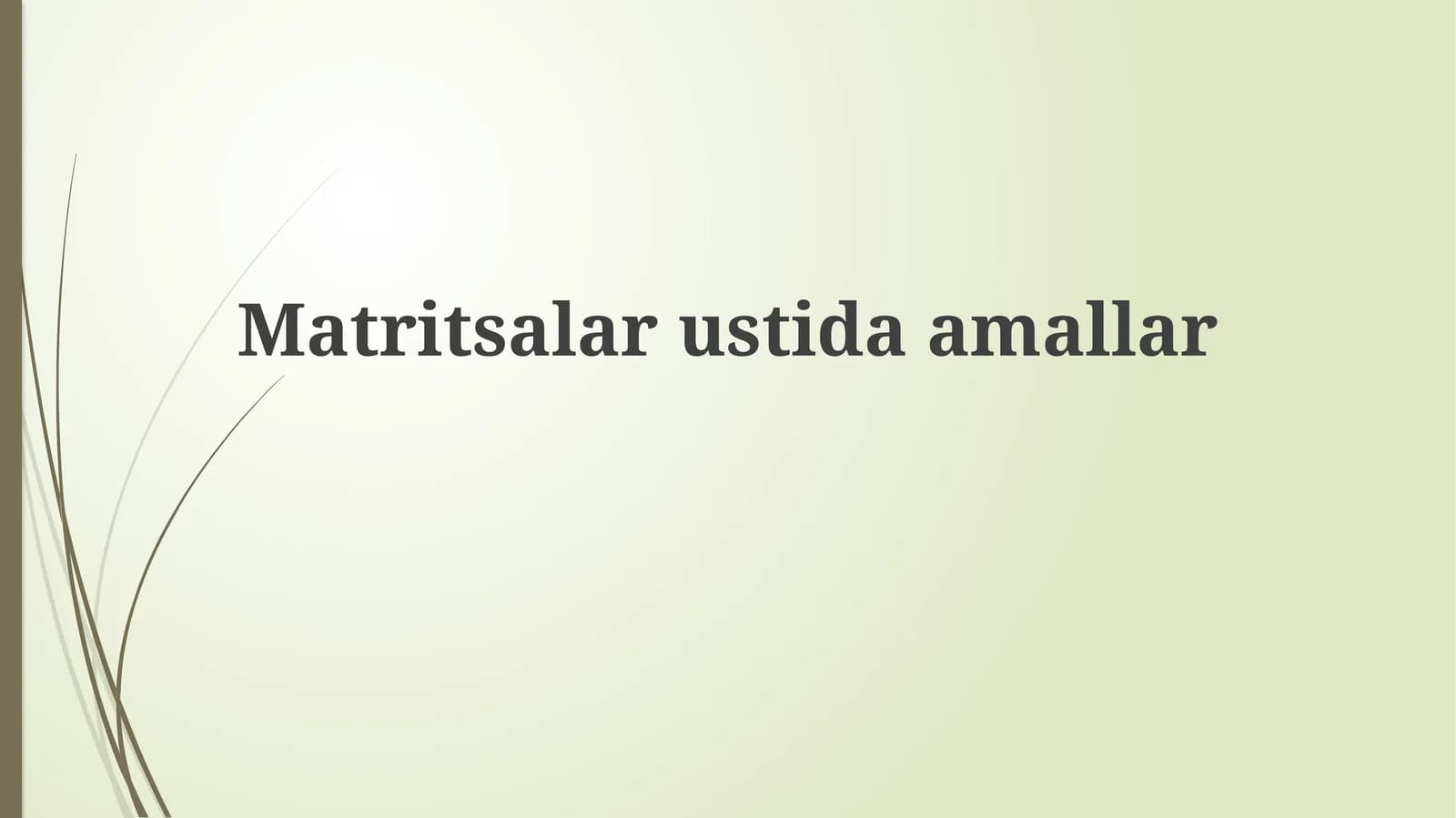 Matritsalar va ular ustida amallar