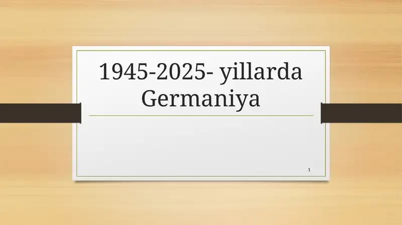 1945-2025- yillarda Germaniya