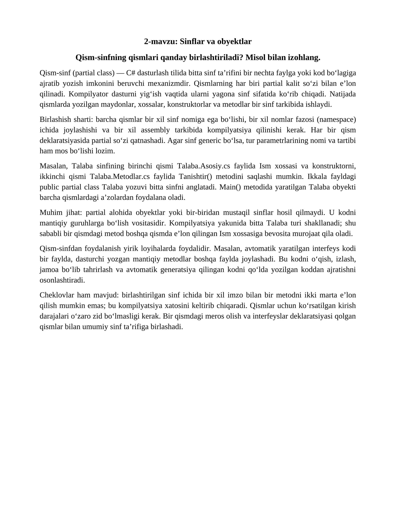 Qism-sinf