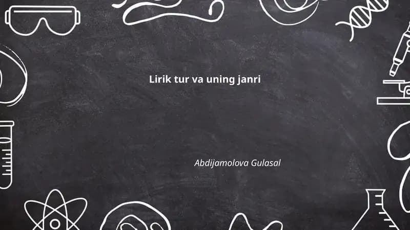 Lirik tur va uning janri