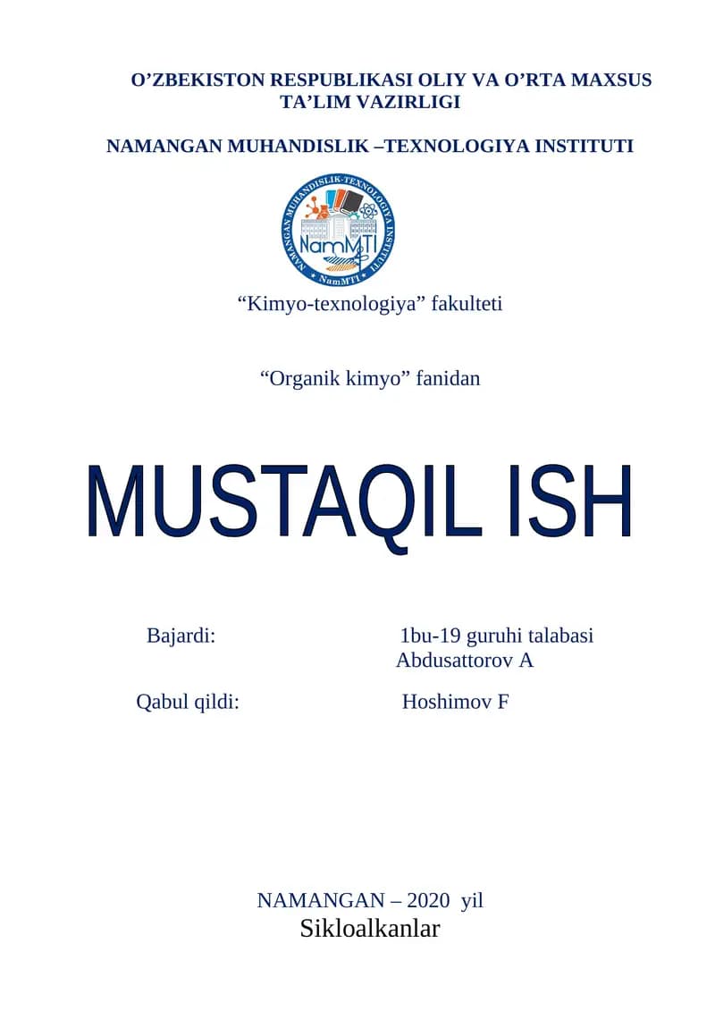 Sikloalkanlar