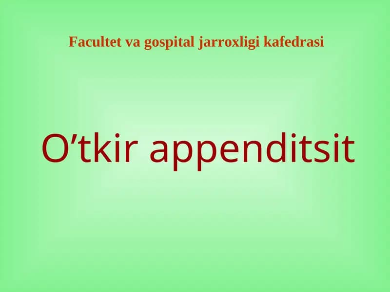 O’tkir appenditsit