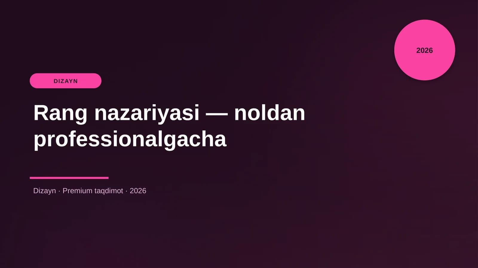 Rang nazariyasi — noldan professionalgacha