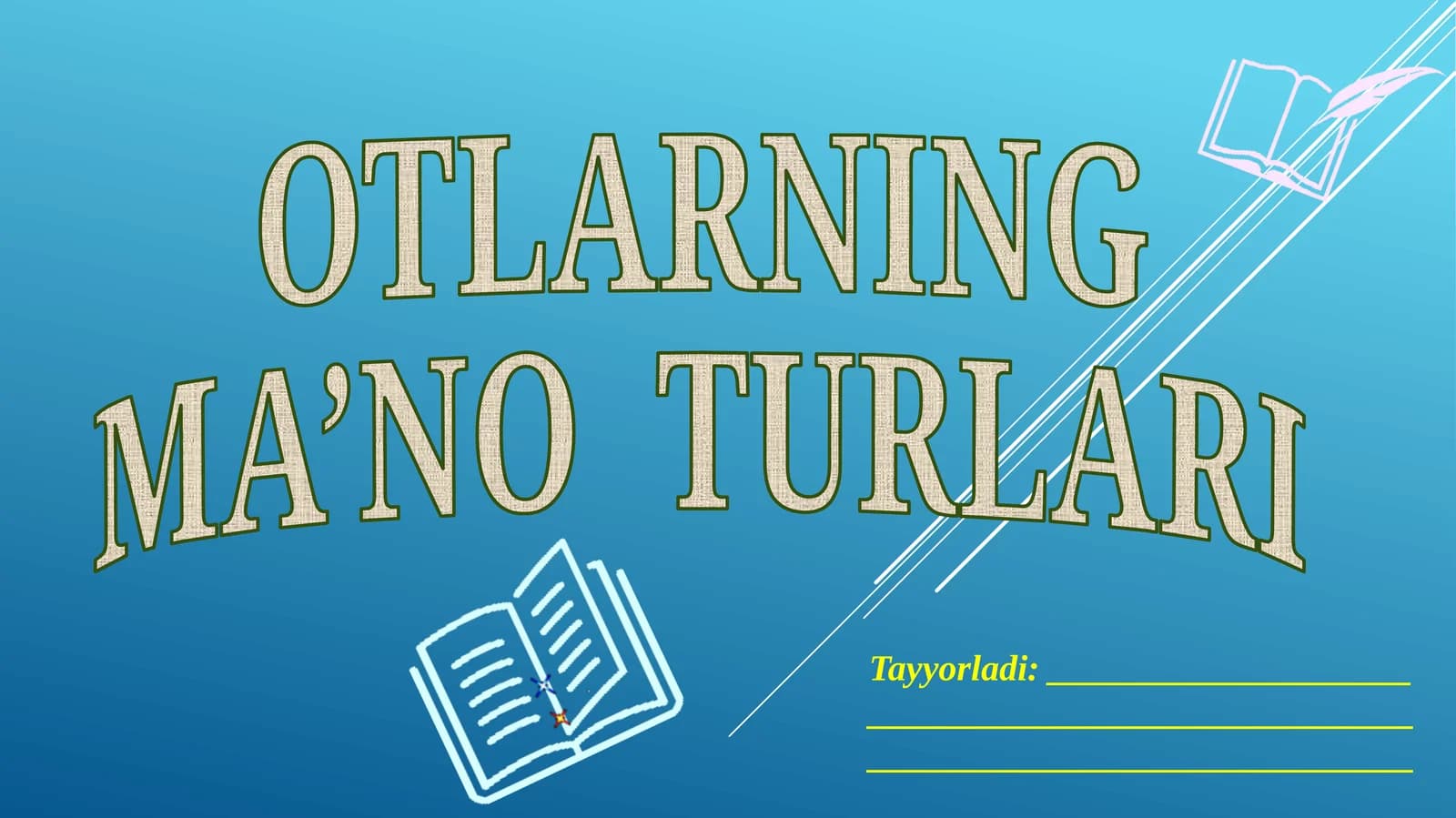 OTLARNING MA’NO  TURLARI. 3-sinf Ona tili dars ishlanma