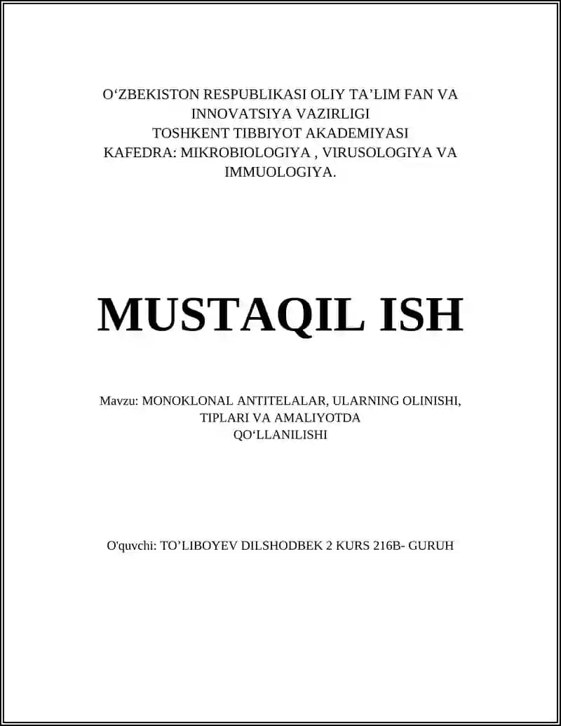 Monoklonal antitelalar