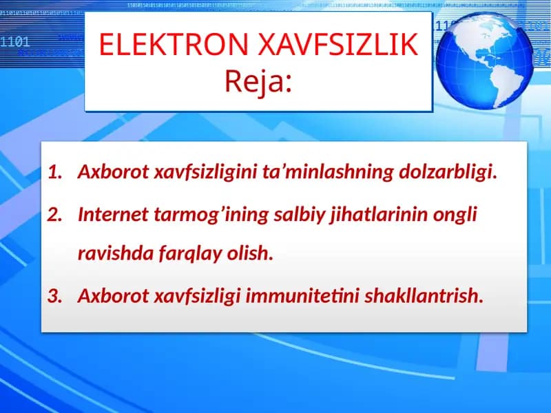 ELEKTRON XAVFSIZLIK