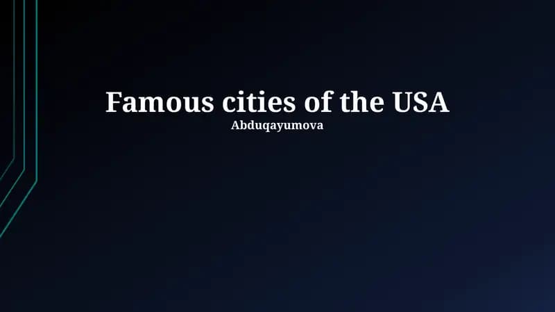 Key U.S. Cities: An Overview