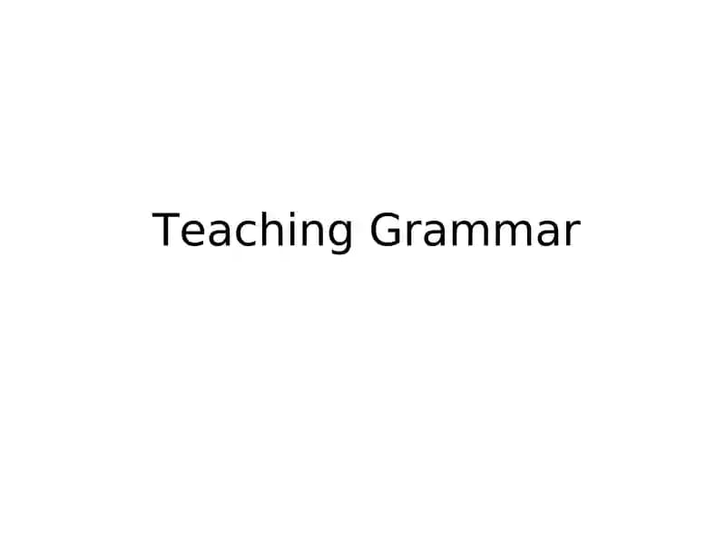 Teaching Grammar