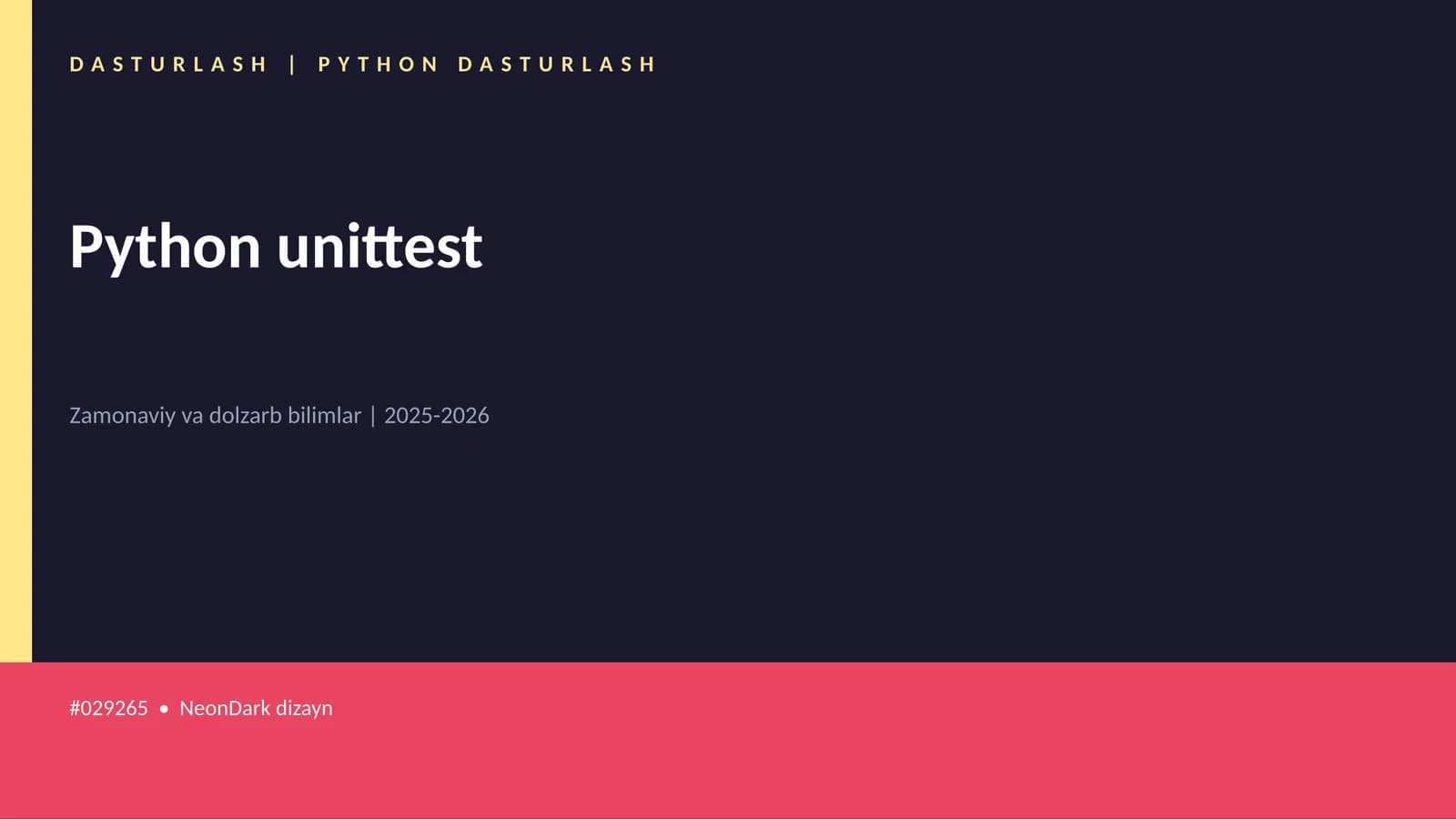 DASTURLASH | PYTHON DASTURLASH