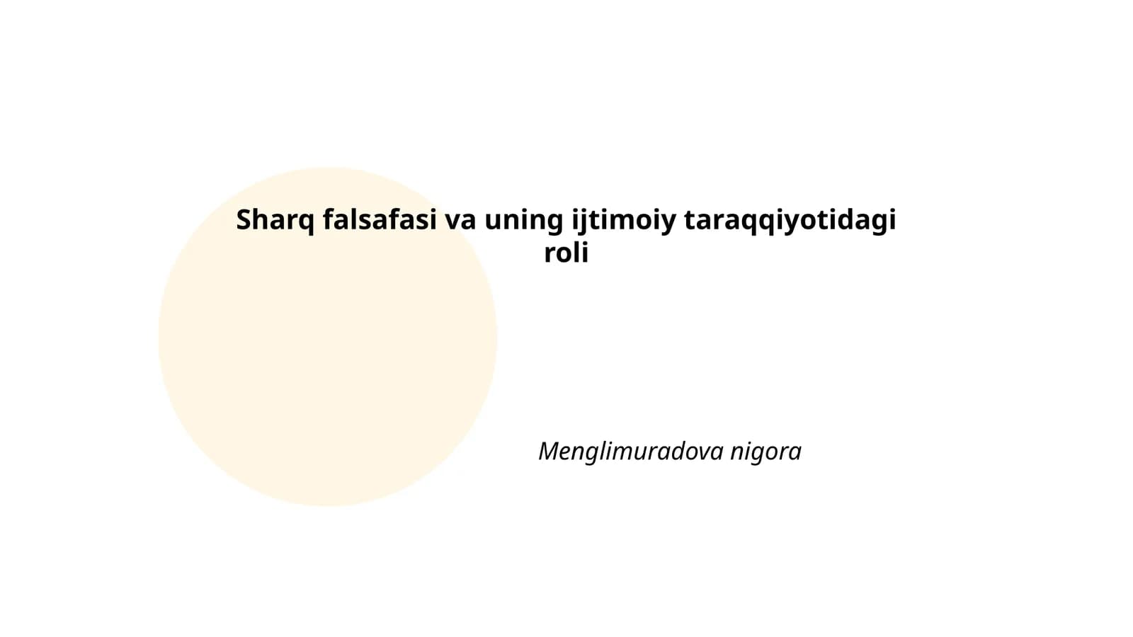Sharq falsafasi va uning ijtimoiy taraqqiyotidagi roli
