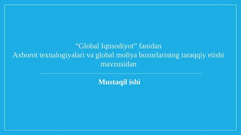 GlobalIqtisodiyot