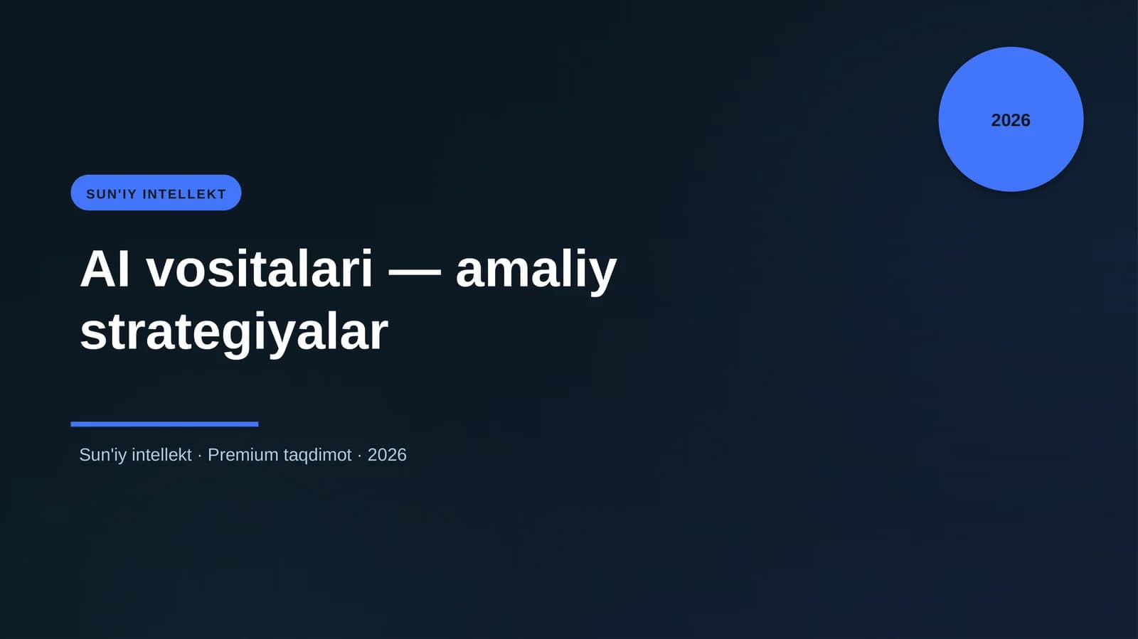 AI vositalari — amaliy strategiyalar