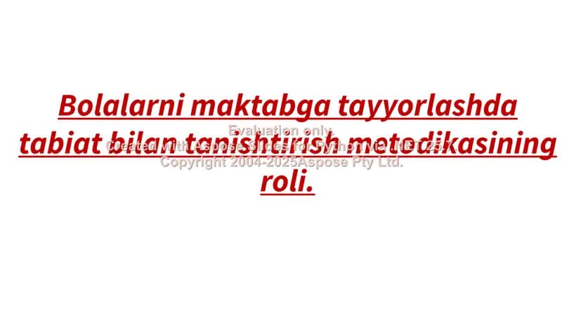 Tabiat bilan tanishtirish metodikasi