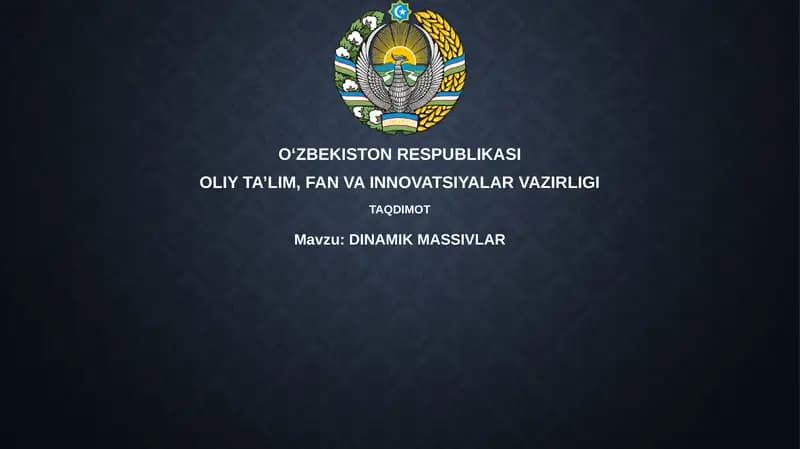 Dinamik massivlar