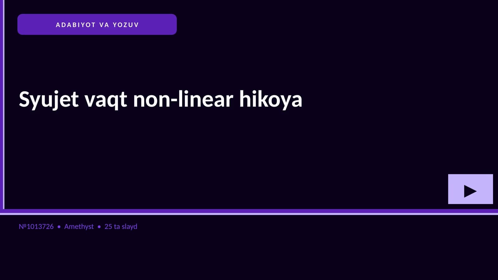 Syujet vaqt non-linear hikoya