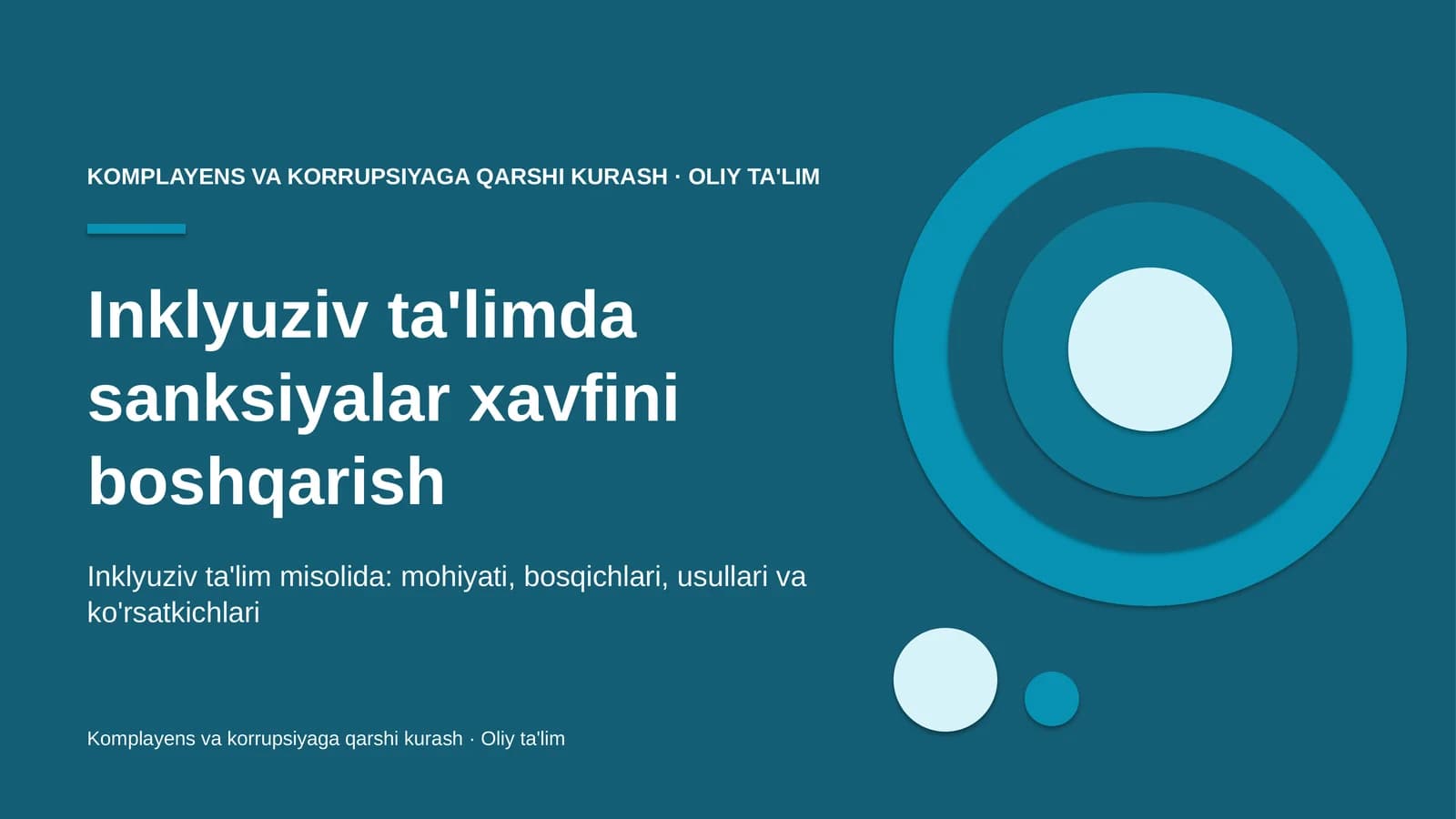 Inklyuziv ta'limda sanksiyalar xavfini boshqarish