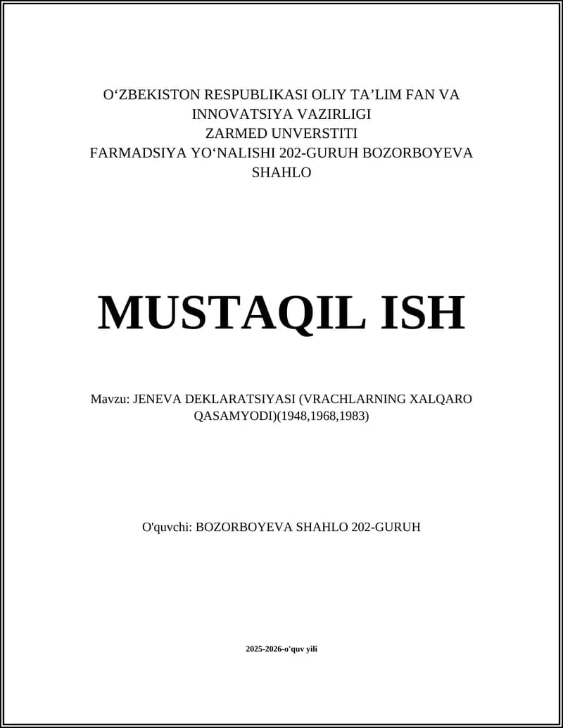 Jeneva Deklaratsiyasi