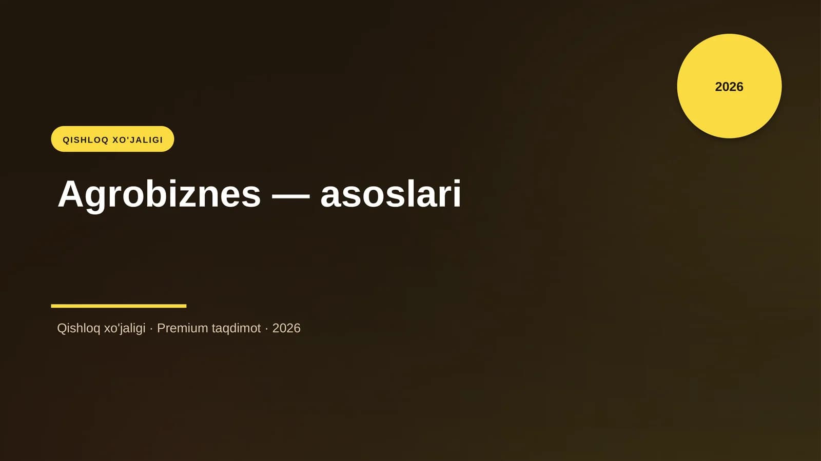 Agrobiznes — asoslari