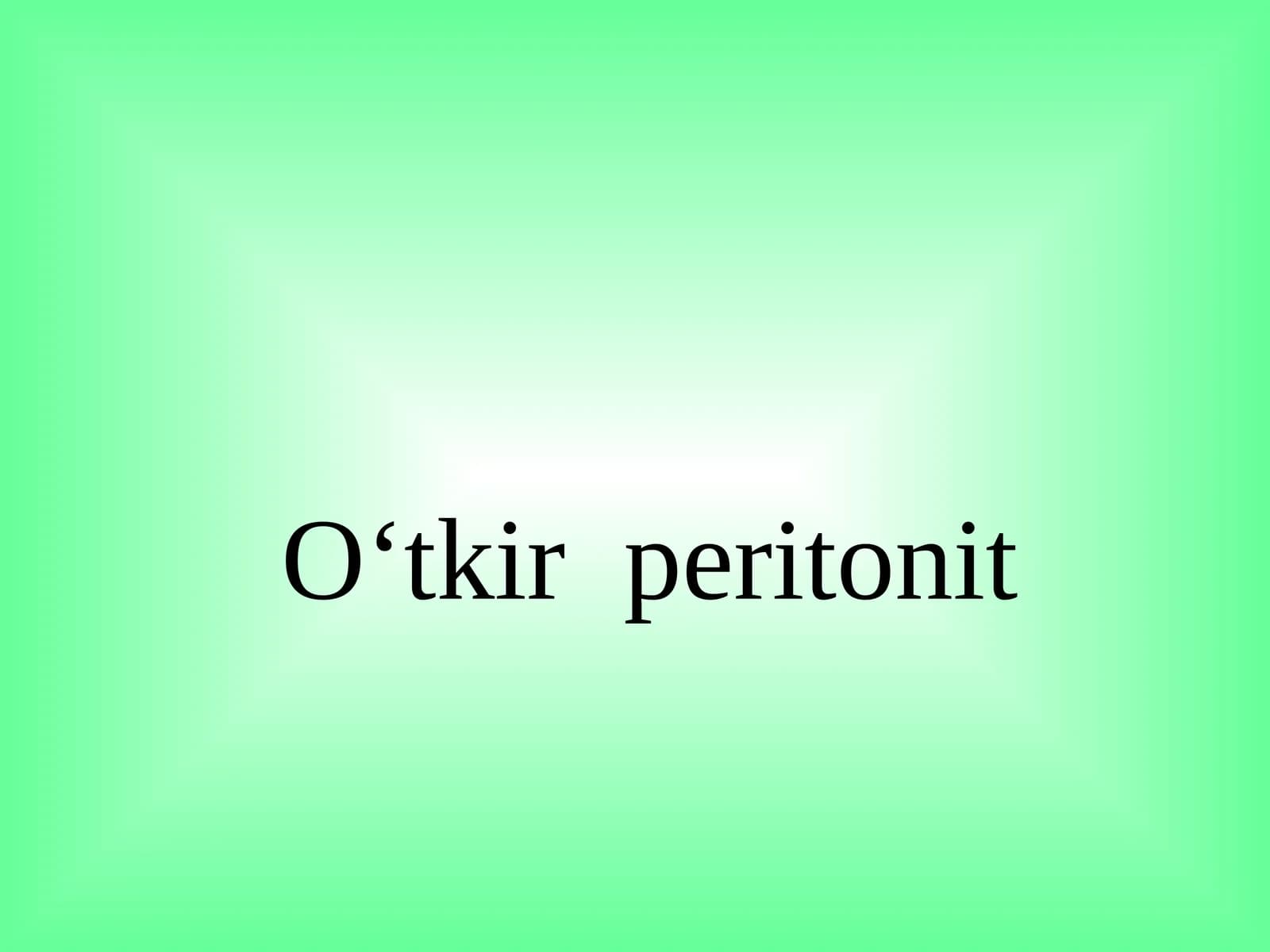 O‘tkir peritonit
