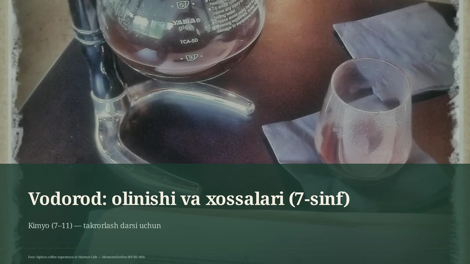 Vodorod: olinishi va xossalari (7-sinf)