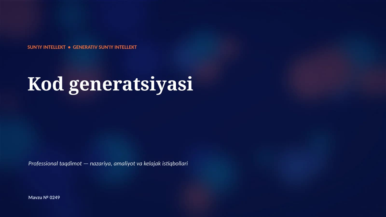 Generativ SUN'IY INTELLEKT
