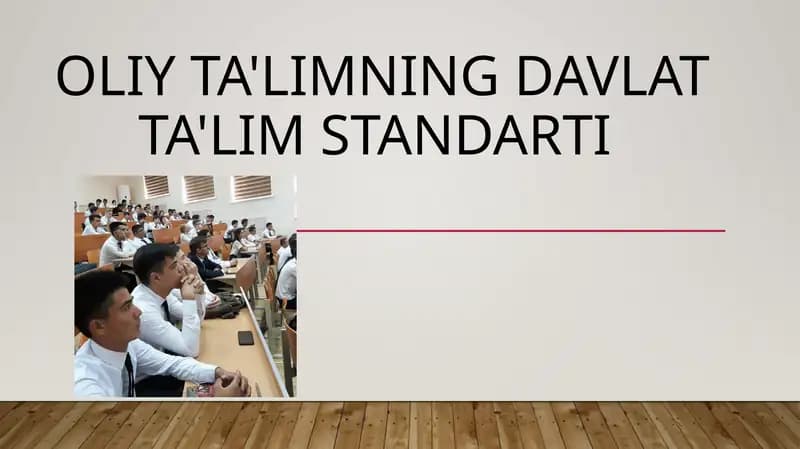 Oliy ta'limning Davlat ta'lim standarti