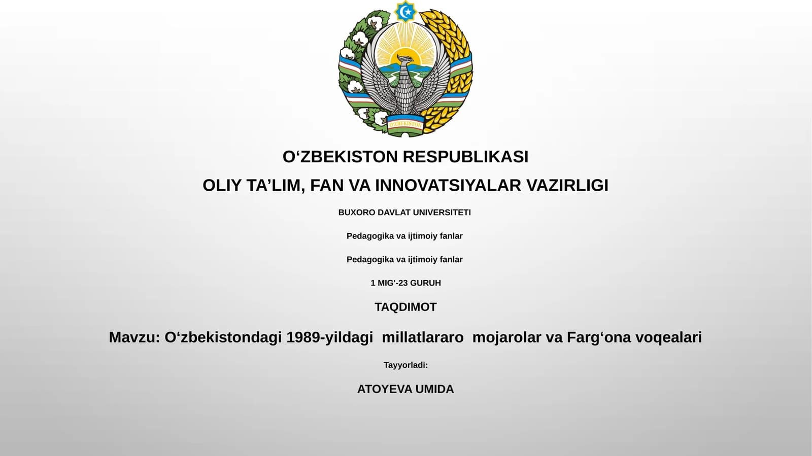 O‘zbekistondagi 1989-yildagi  millatlararo  mojarolar va Farg‘ona voqealari
