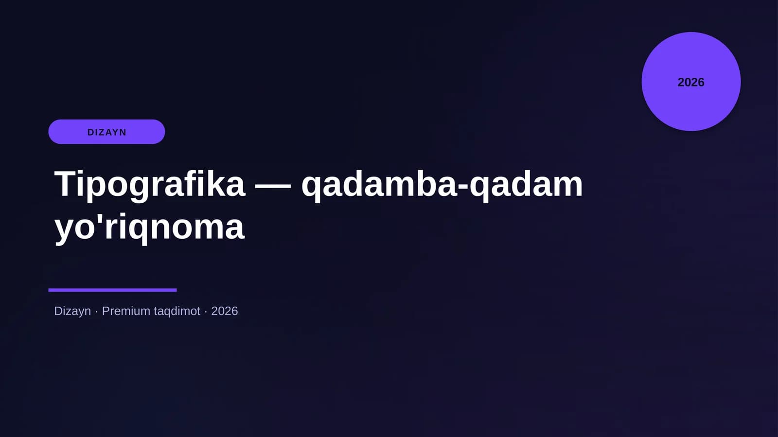 Tipografika — qadamba-qadam yo'riqnoma