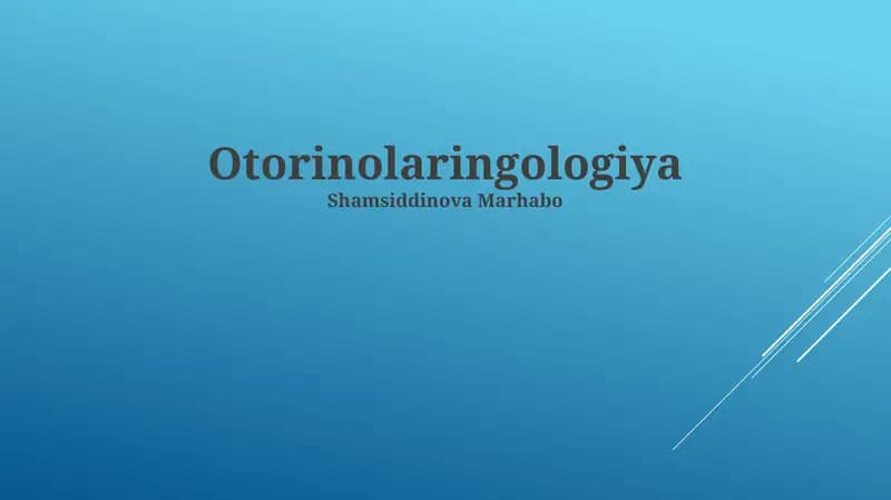 Otorinolaringologiya