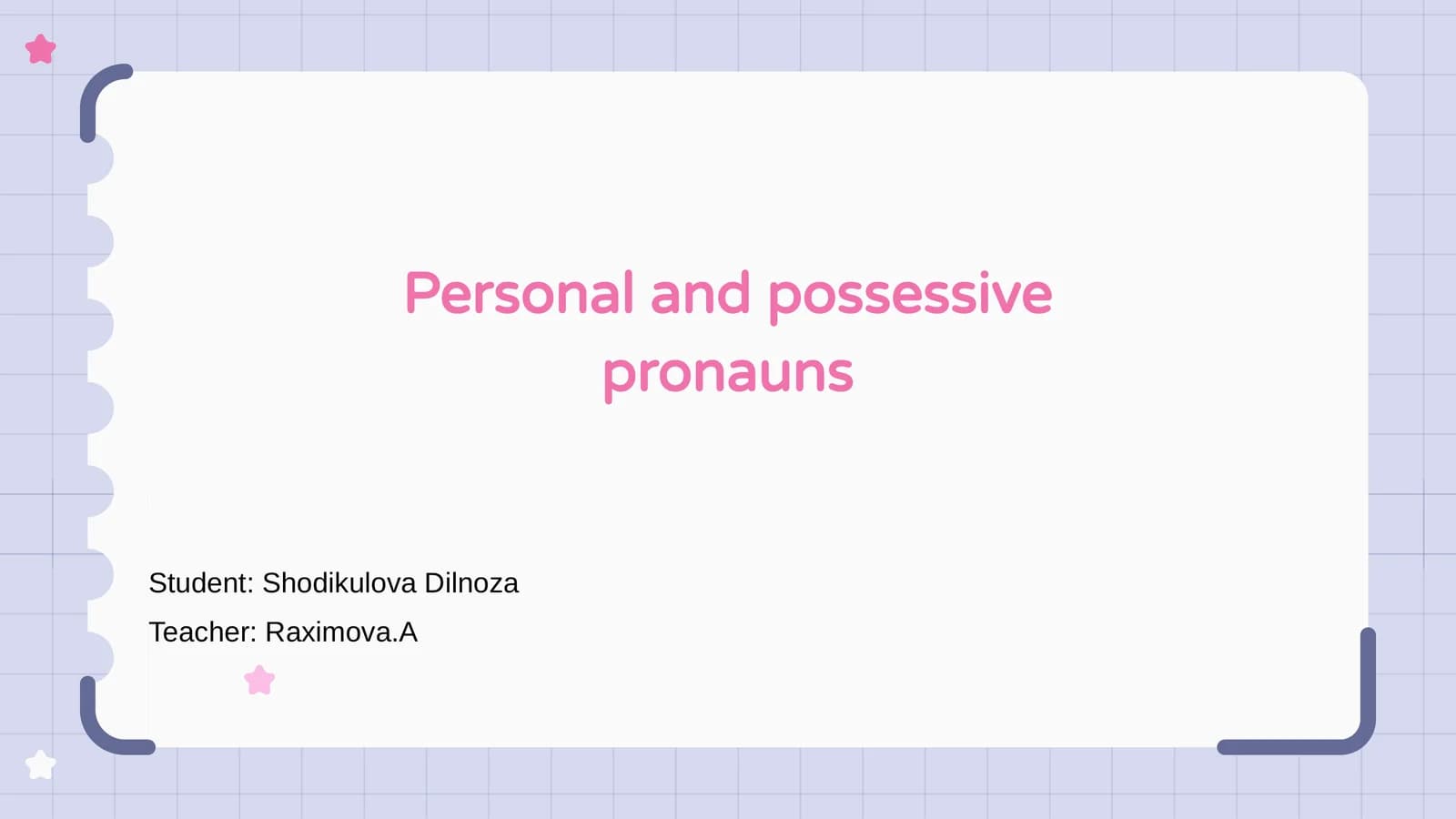 Personal and possessive pronouns