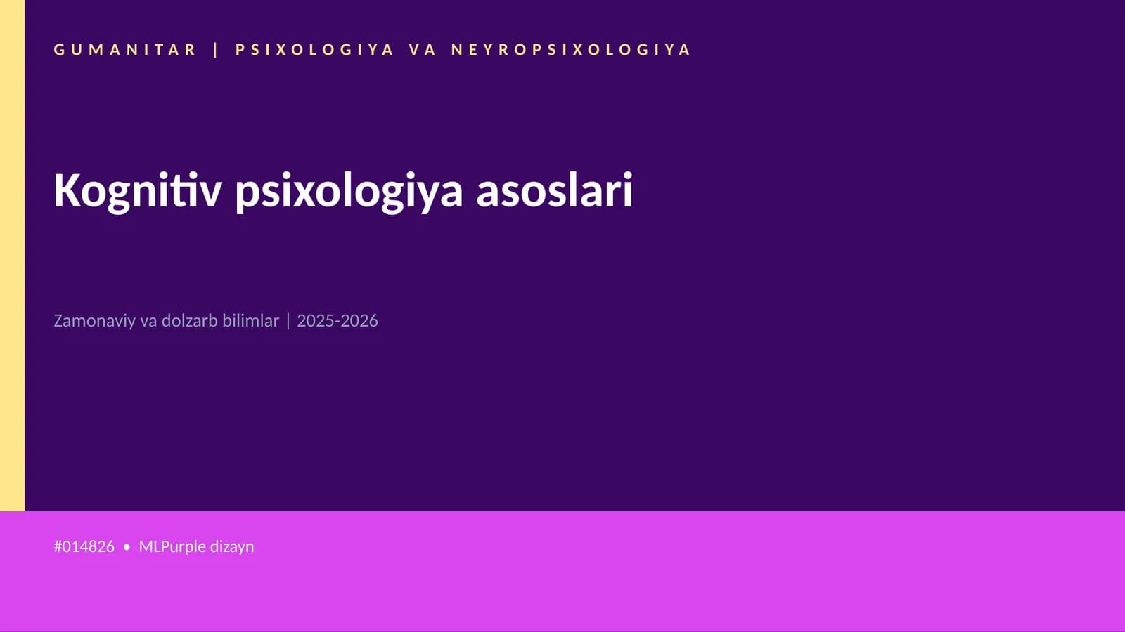 Kognitiv psixologiya asoslari