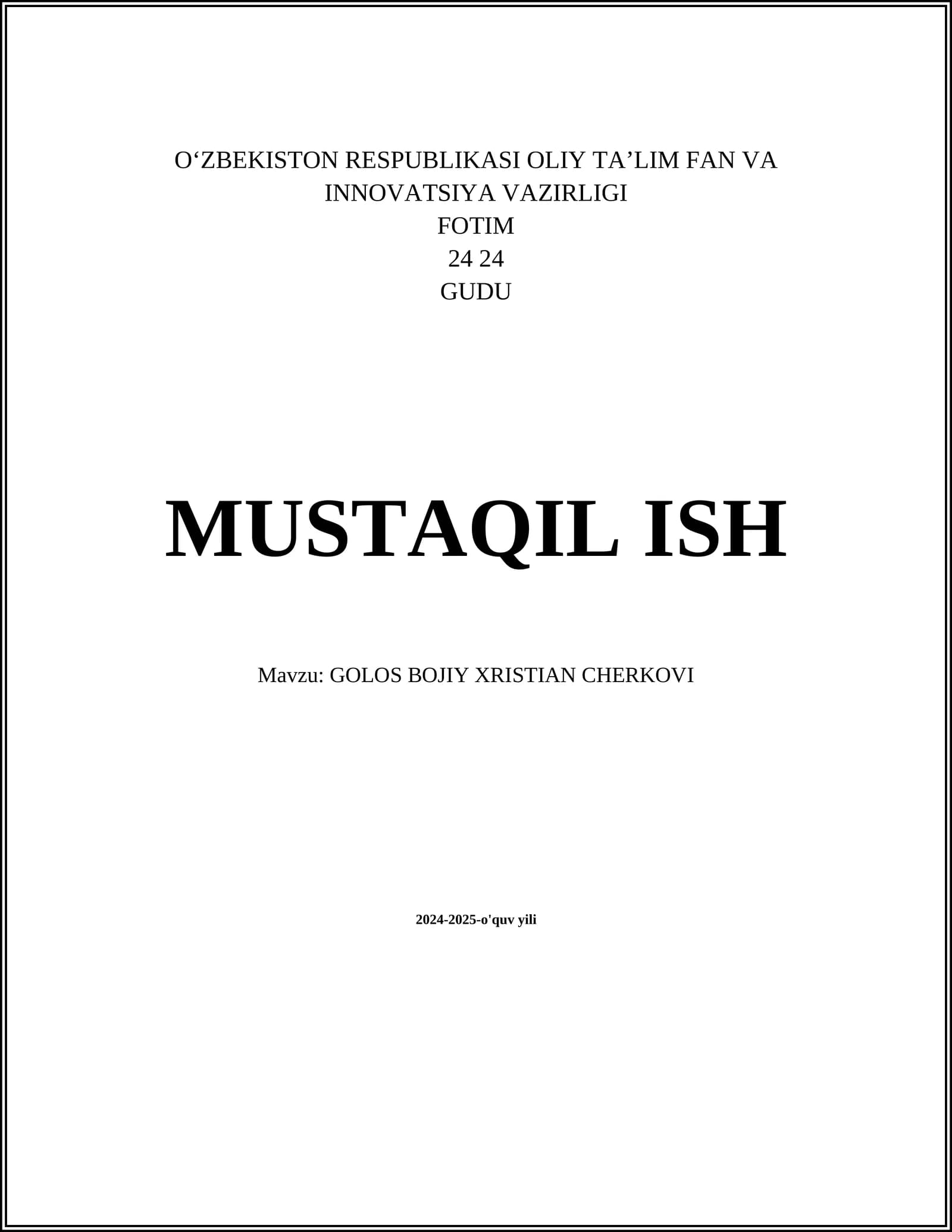 GOLOS BOJIY XRISTIAN CHERKOVI