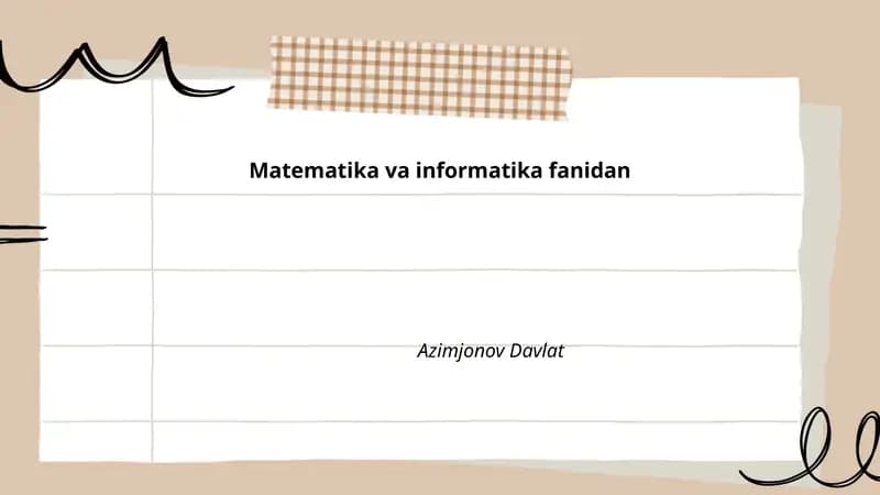 Matematika va informatika