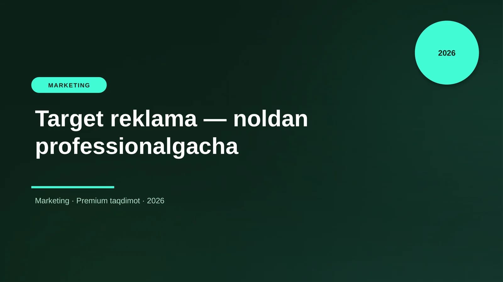 Target reklama — noldan professionalgacha