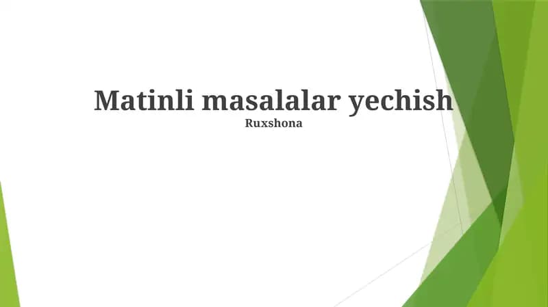 Yechimni tadqiq qilish