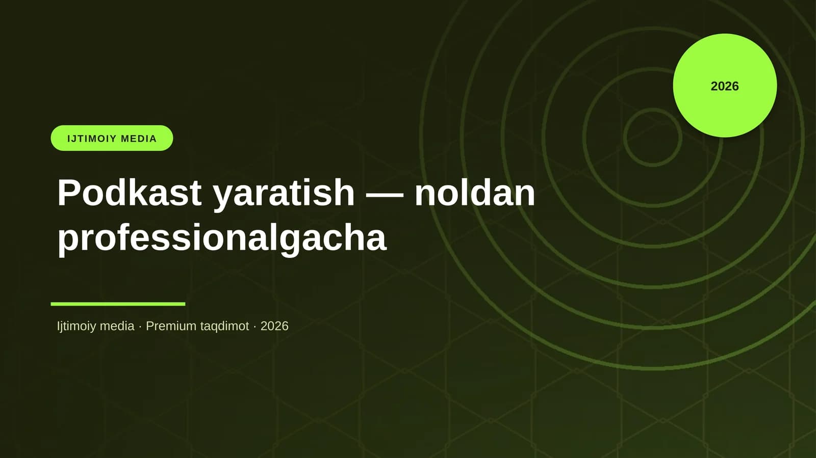 Podkast yaratish — noldan professionalgacha