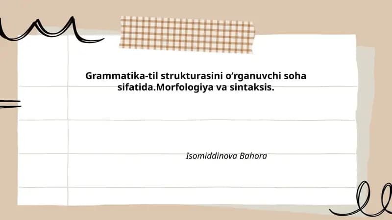 Grammatika-til strukturasini oʻrganuvchi soha