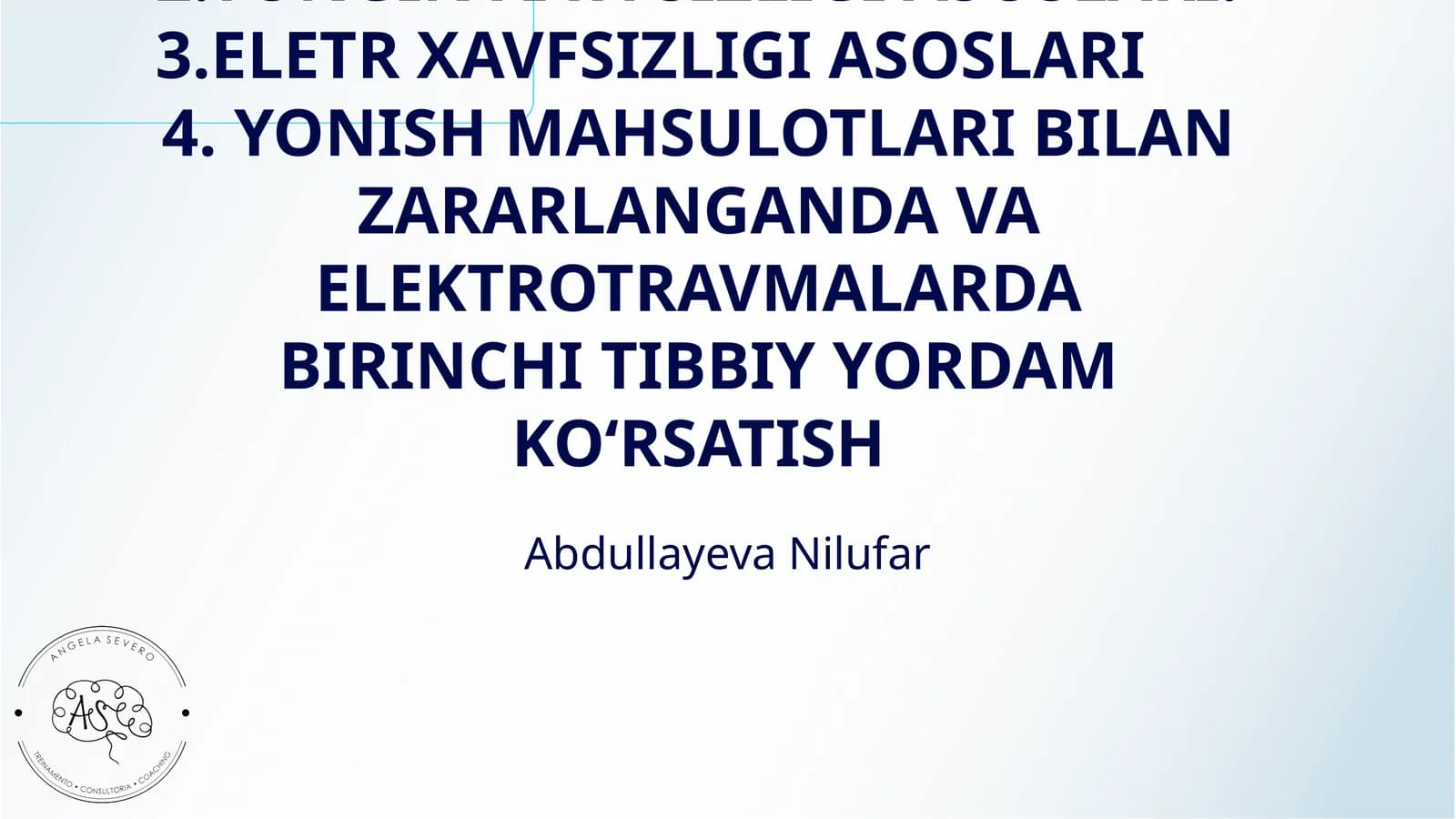 TIBBIY MUASSASALARDA MEHNAT MUHOFAZASI VA TEXNIKA XAVFSIZLIGI BOʻYICHA DAVLAT QONUNLARI