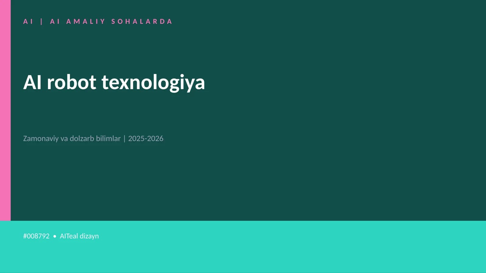 AI AMALIY SOHALARDA