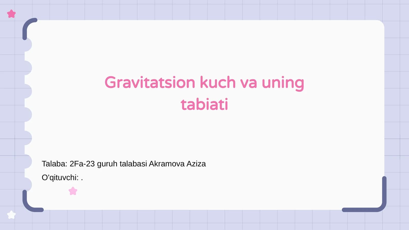 Gravitatsion kuch va uning tabiati