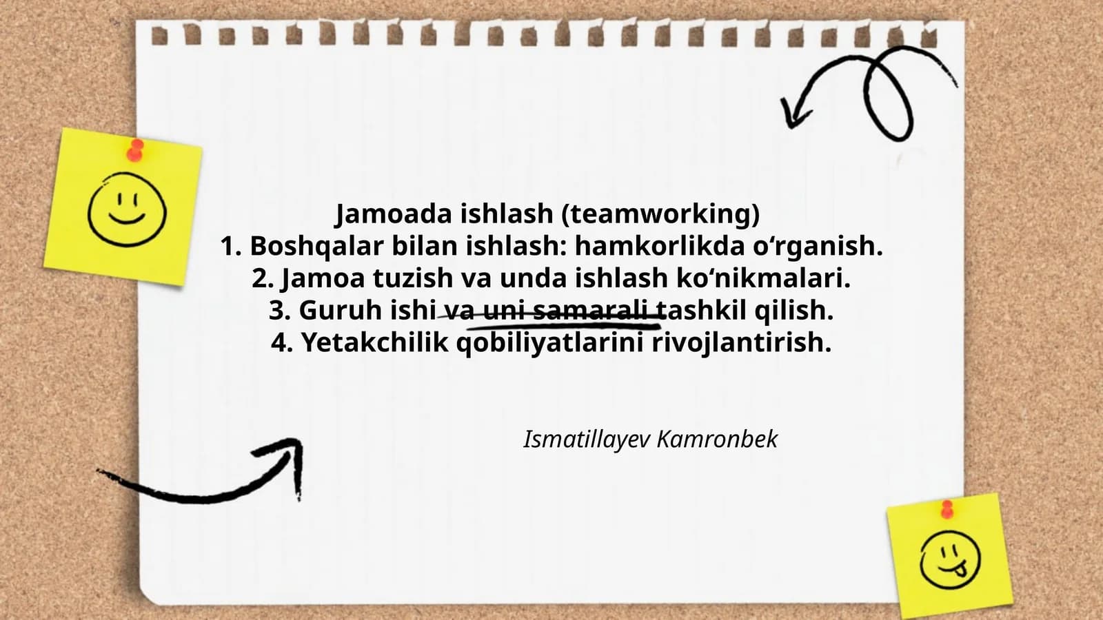 Jamoada ishlash (teamworking)