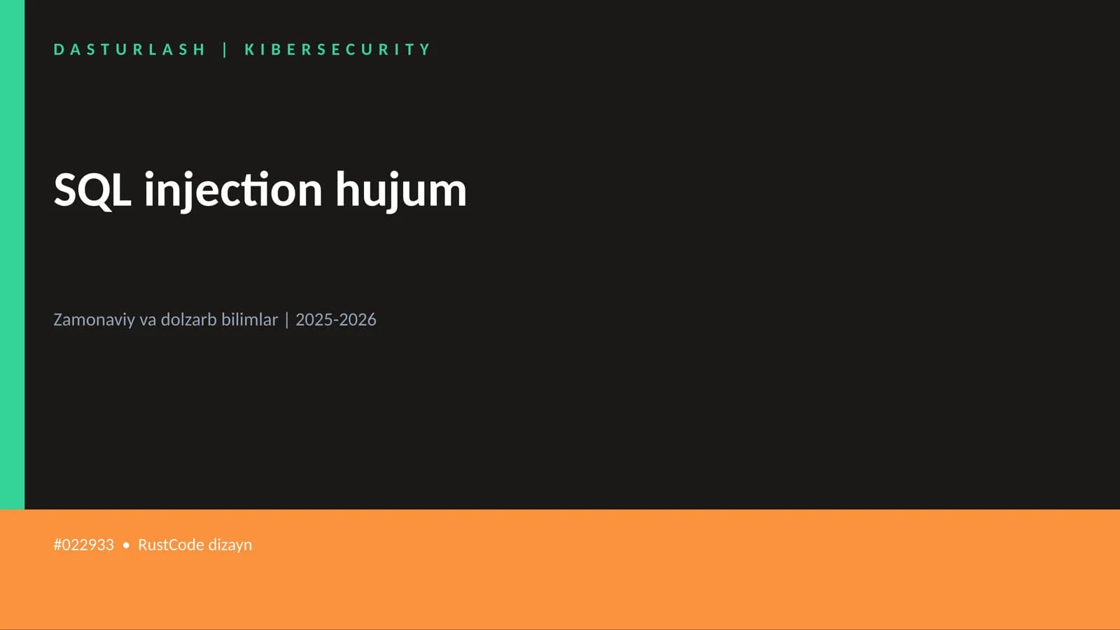 SQL injection hujum