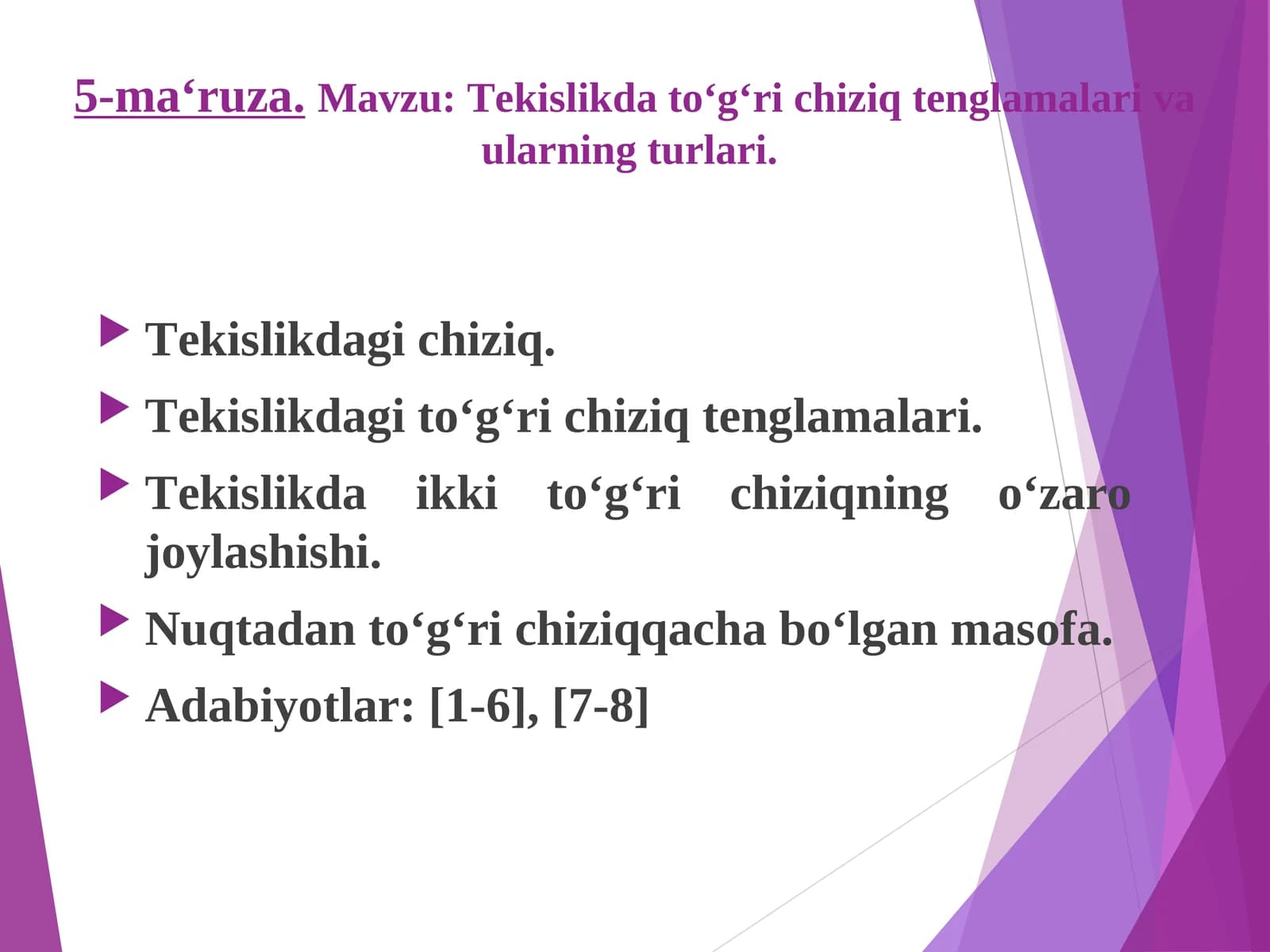 Tekislikdagi chiziq