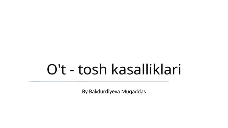 O't - tosh kasalliklari