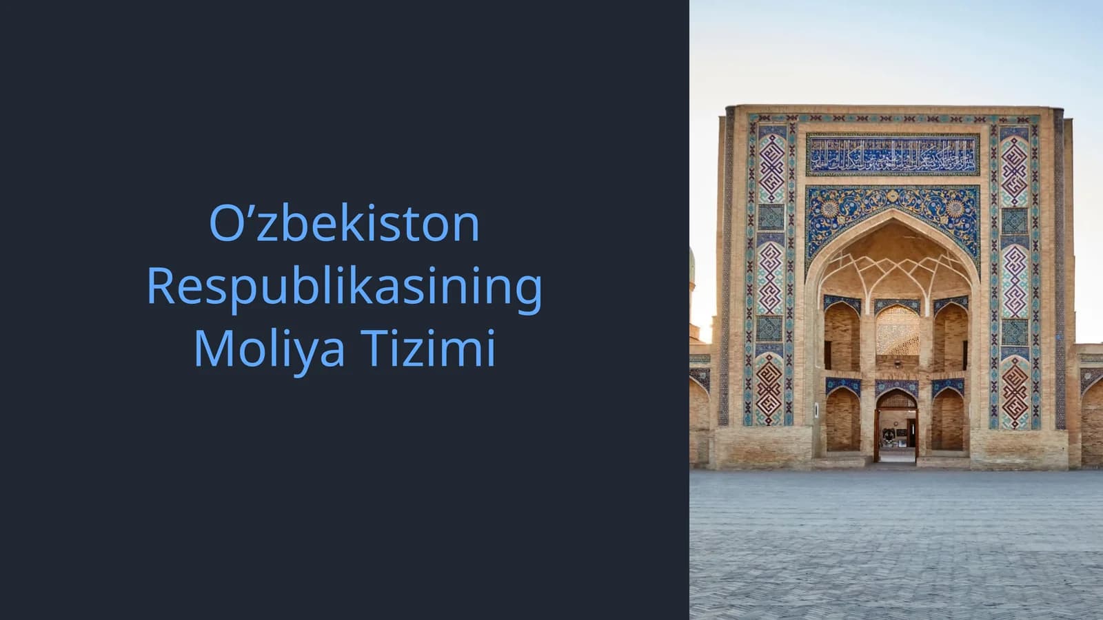 O‘zbekiston Respublikasining Moliya Tizimi