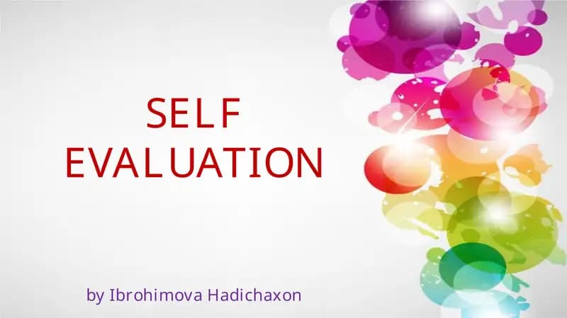 Self evaluation