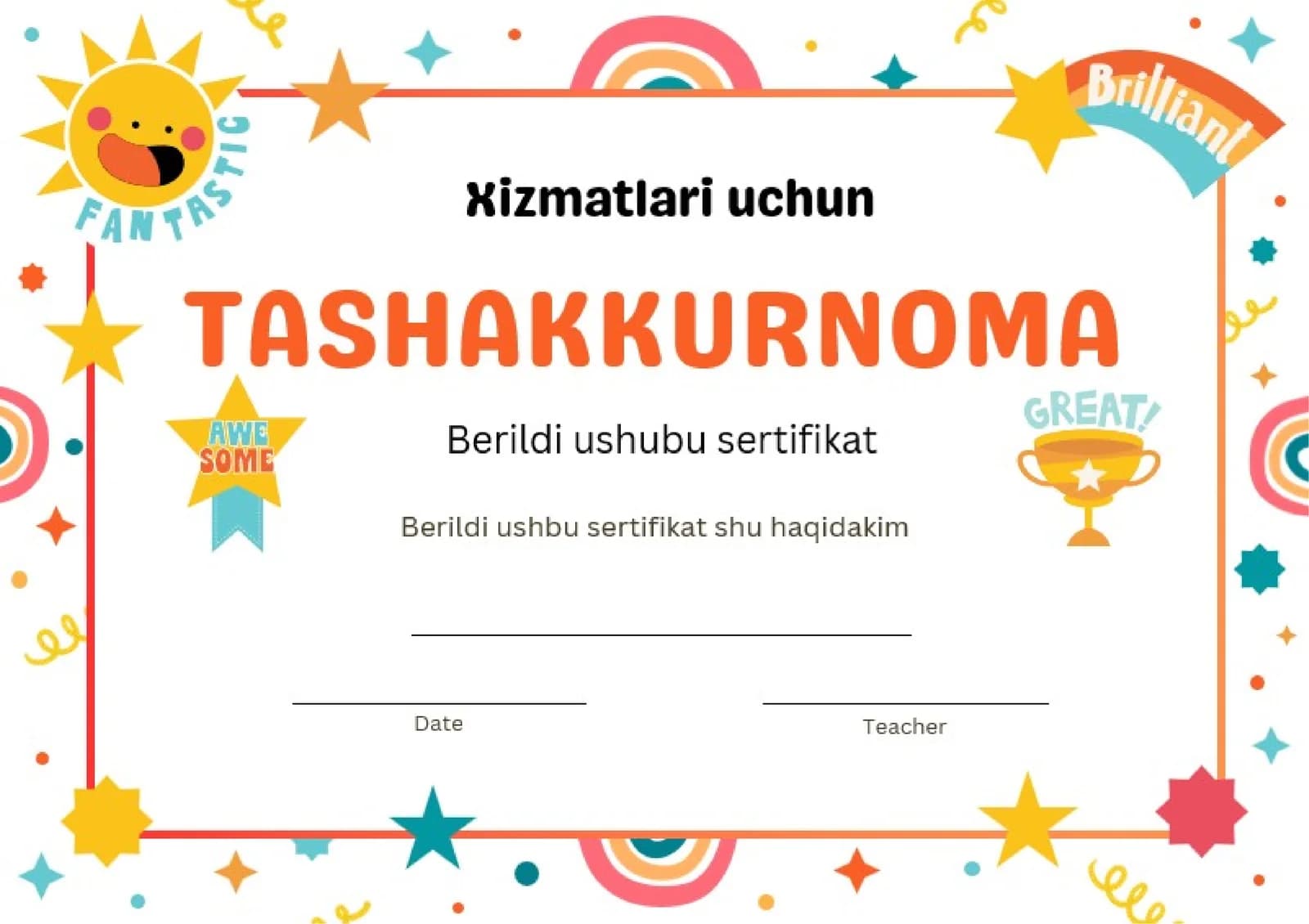 TASHAKKURNOMA